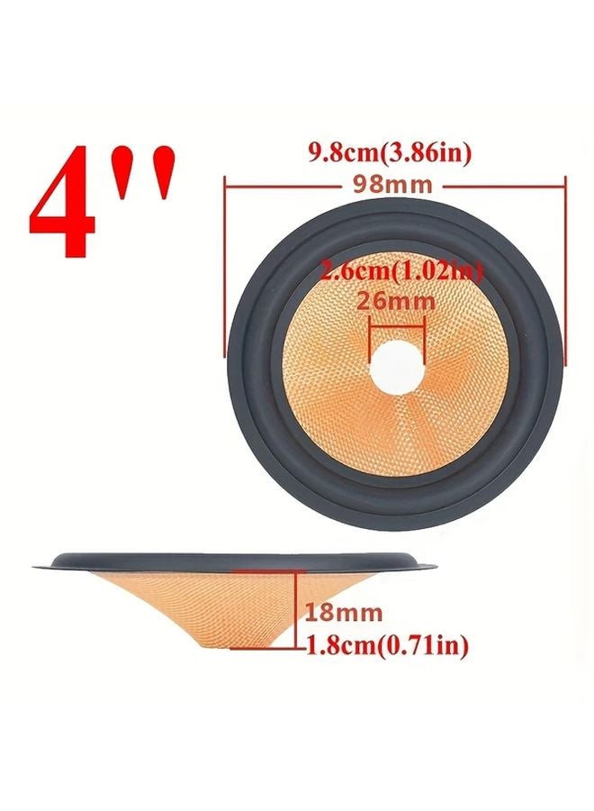5 Inch Orange Fiberglass Speaker Basin With Rubber Edge And Braided Dust Cap - Image 3